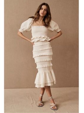 V. Chapman Linnea Skirt Size 2 - Ruffle Ruched Midi